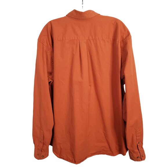 Eddie Bauer Mens Size XL Shirt Button Down Long Sleeve 100% Cotton Autumn Orange - Picture 2 of 8